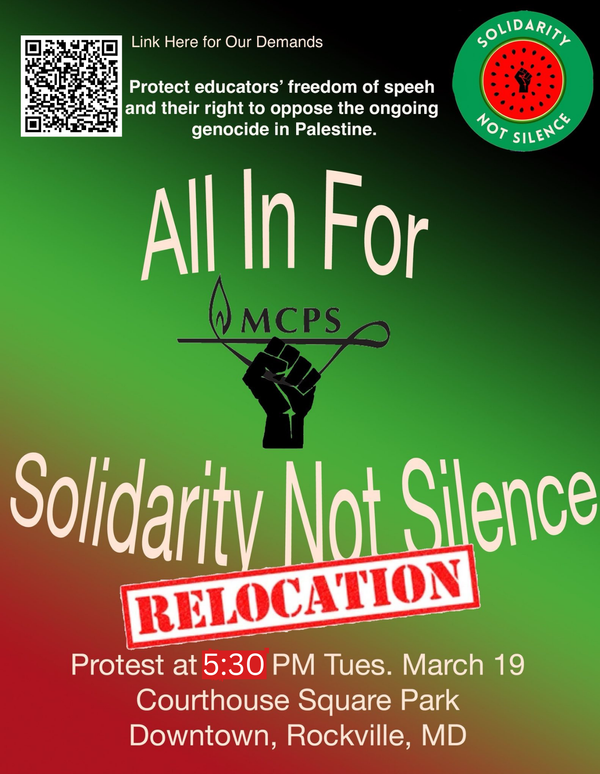 Location Change for Solidarity Not Silence Protest